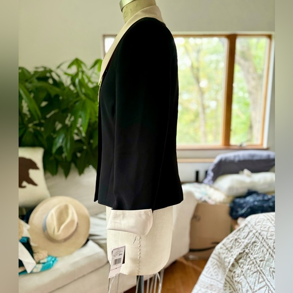 Early-2000’s “LE SUIT” jacket with satin asymmetrical collar! size 6! - Picture 3 of 8